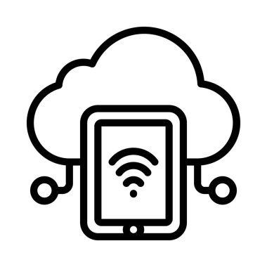 Bulut Hesaplama Tableti vektör çizimi 