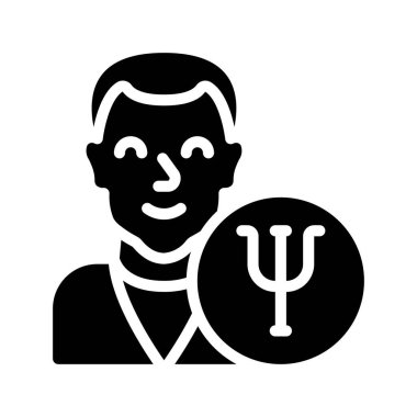 Psikolog web simgesi vektör illüstrasyonu