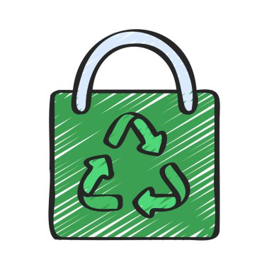 Geri dönüşümlü Çanta simgesi vektör çizimi 