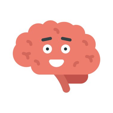 Beyin simgesi, vektör illüstrasyonu basit tasarım