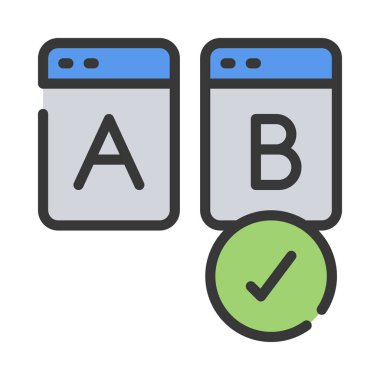 Bir B Test simgesi vektör illüstrasyon tasarımı