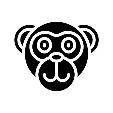 şirin maymun çizgi film ikonu vektör illüstrasyon grafik tasarımı