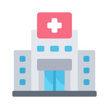 Hastane binası vektör modern simgesi 