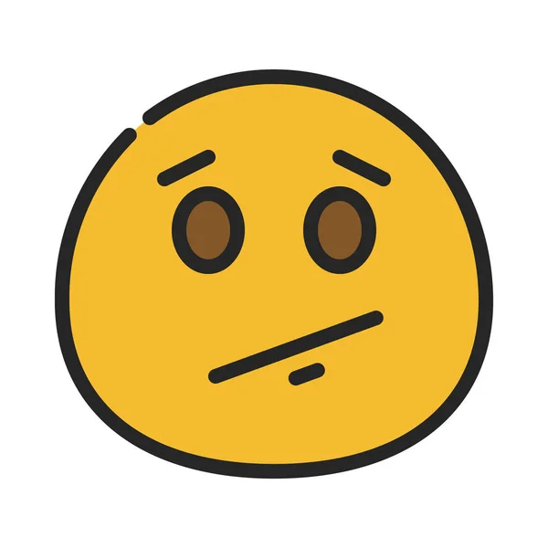 Ícone Emoji Com Boca Diagonal Ilustração Vetorial — Vetor de Stock