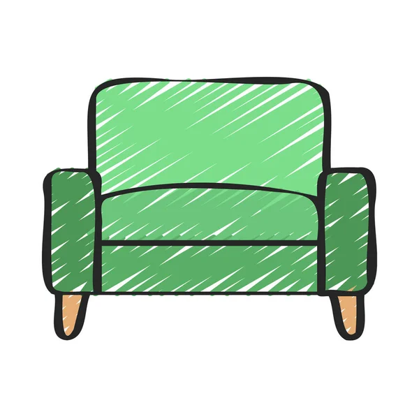 Fauteuil Icoon Platte Stijl Vectorillustratie — Stockvector