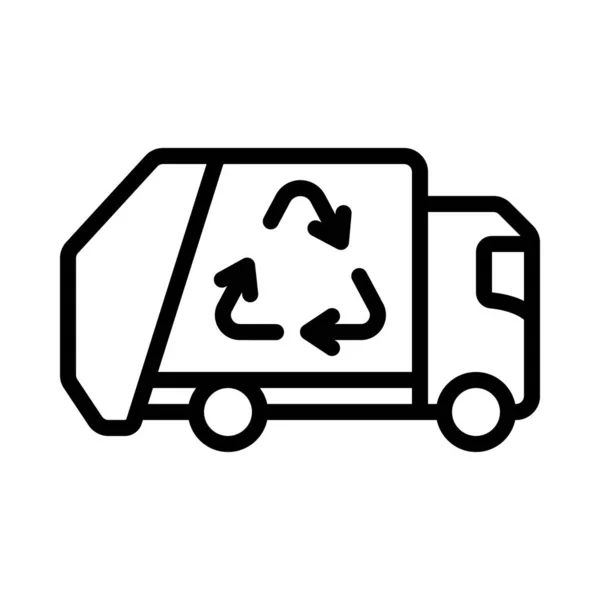 Recycle Garbage Truck Icon Vector Illustration — Stock Vector