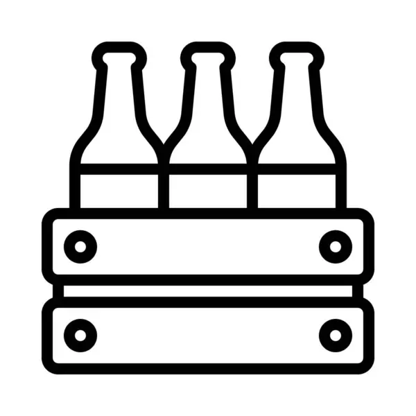 Bottiglia Birra Crate Icona Web Vettoriale Illustrazione — Vettoriale Stock