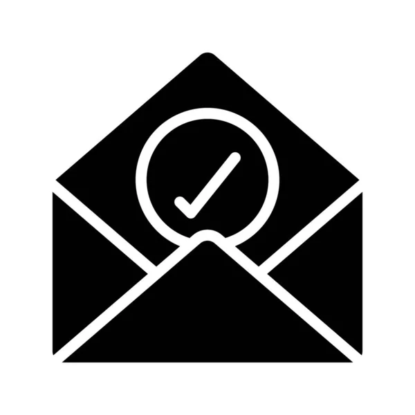 Correo Electrónico Aprobado Icono Aislado Sobre Fondo Blanco — Vector de stock