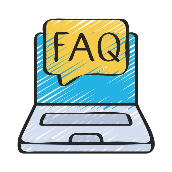 Faq Message Laptop Icon Vector Illustration — Stock Vector