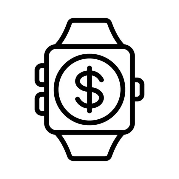 Smart Watch Money Icon Vector Illustration — Stock Vector