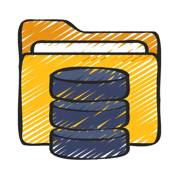 Database Folder Icon Vector Illustration — Stock Vector