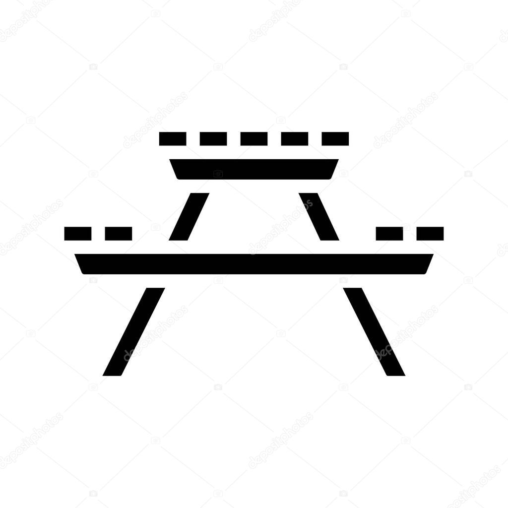 Isolated picnic wooden table sign