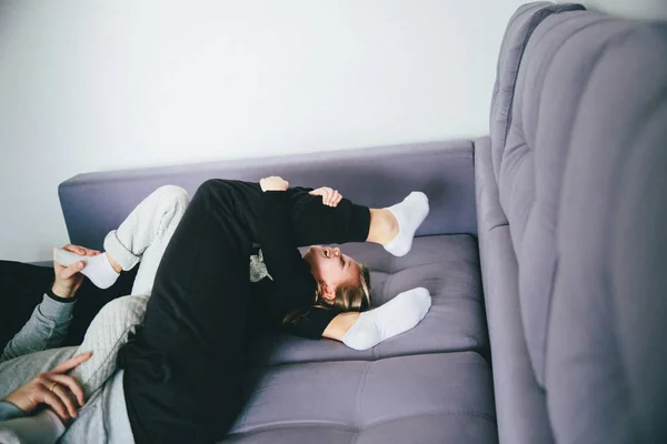 Father Daughter Spending Time Together Home — Stock Photo, Image