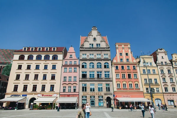 Marktplein huurwoningen, Wroclaw, Polen — Stockfoto