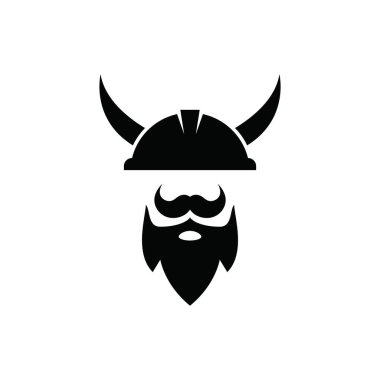 Viking miğferi tasarım logo şablonu
