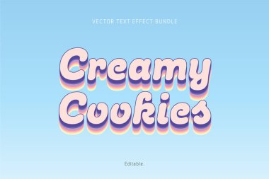 kremalı kurabiyeler düzenlenebilir metin efekti