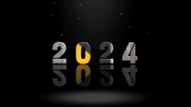 3D Animasyon Grafik Tasarımı, 2024 Yeni Yıl Metin Efektleri.