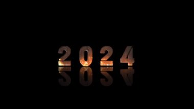 3D Animasyon Grafik Tasarımı, 2024 Yeni Yıl Metin Efektleri.