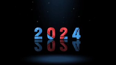 3D Animasyon Grafik Tasarımı, 2024 Yeni Yıl Metin Efektleri.