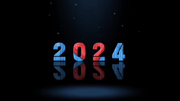 Animation Graphics Design Новогодние Эффекты 2024 Года — стоковое видео