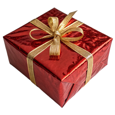 Doğum günü, yıldönümü ya da özel bir kutlama için güzel bir kırmızı ve altın hediye kutusu..