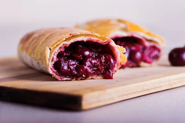 cherry strudel is a delicious and low-calorie pie