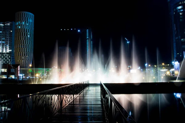 Notte Città Batumi Georgia Architettura Molto Bella — Foto Stock