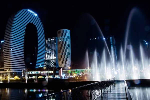 Noche Ciudad Batumi Georgia Arquitectura Muy Hermosa —  Fotos de Stock