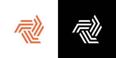 Çokgen altıgen geometrik logo çizgisi soyut küp altıgen izole grafik