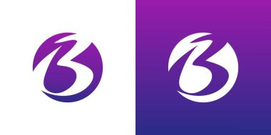 Çember simge logo tasarımında harf B