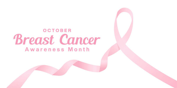 Октябрь месяц осведомленности о раке груди. Отлично подходит для плакатов, блогеров и социальных сетей. Белый фон.