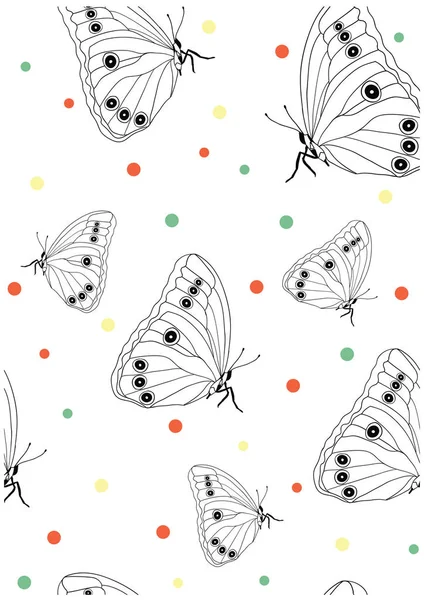 Butterflies Print Graphic Shirt Tee — Stock Vector