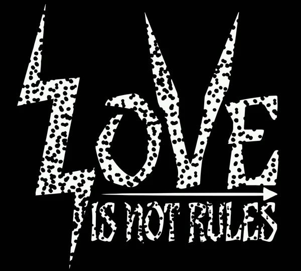 Slogan Love Rules Shirt Print — Stock Vector