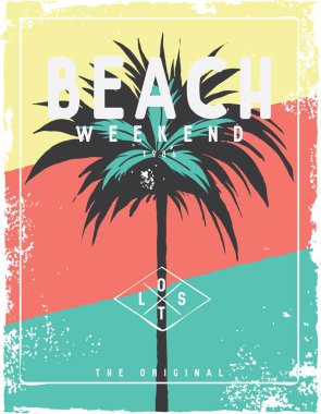 Yaz grafik ve sloganı tee