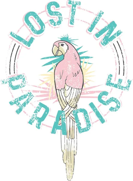 Ilustração Papagaio Gráfico Para Shirt Imprimir —  Vetores de Stock