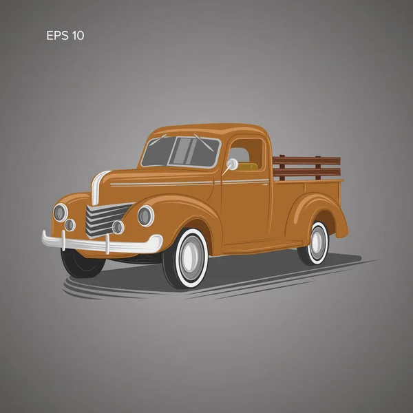 Gamla retro pickup lastbil vektor illustration. Vintagetransportfordon — Stock vektor