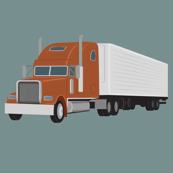 Vintage American Truck Vector Illustration. Retro-Frachter. — Stockvektor