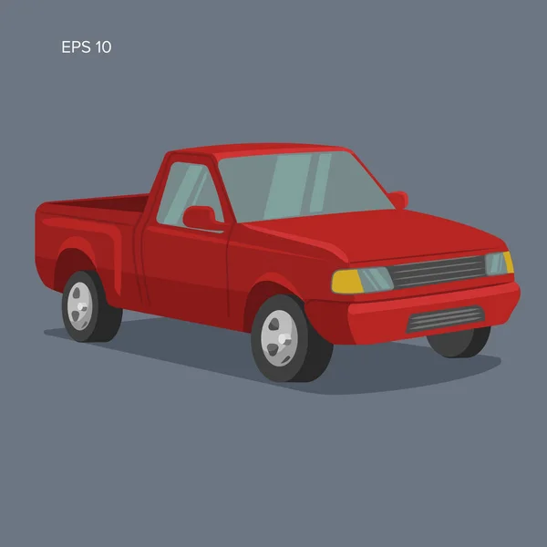 Moderne kleine Pickup-Truck Vektor Illustration. einfaches Bild — Stockvektor