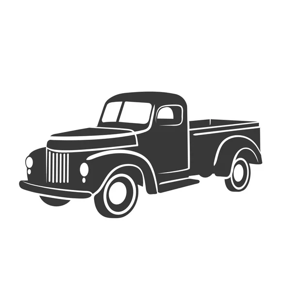 Oude retro pick-up truck vector illustratie. Vintage transportvoertuig — Stockvector