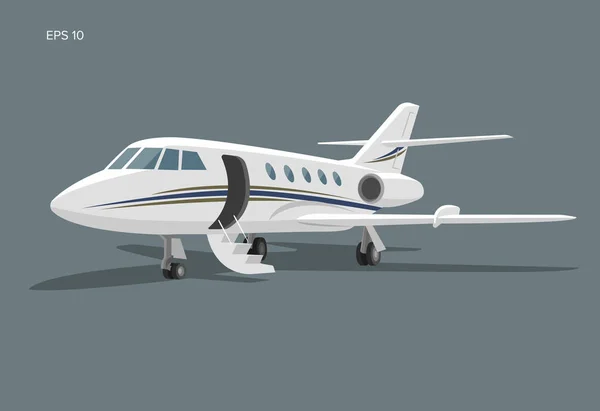 Icono de vector jet privado. Diseño plano de ilustración de chorro de negocios . — Vector de stock