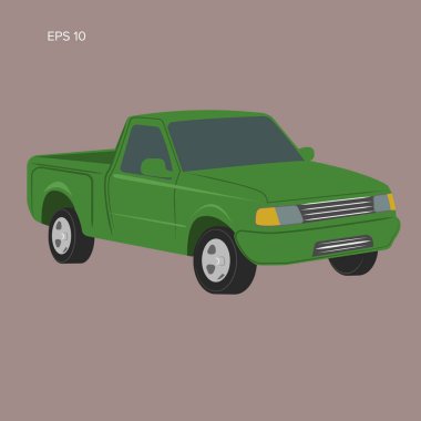 Modern küçük kamyonet vektör çizim. Basit resim