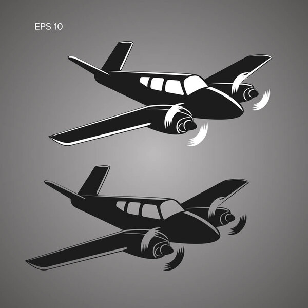 Небольшая иллюстрация вектора плоскости. Двойной двигатель двигателя самолета. Бизнес самолеты
.
