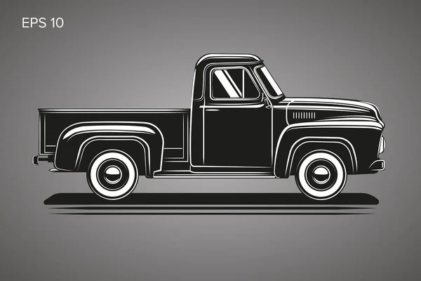 Alte Retro Pickup Vektor Illustration. Oldtimer-Transporter — Stockvektor