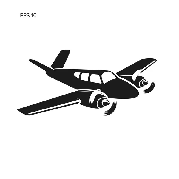 Ilustración de pequeño vector plano. Aviones propulsados por dos motores. Aviones comerciales . — Vector de stock