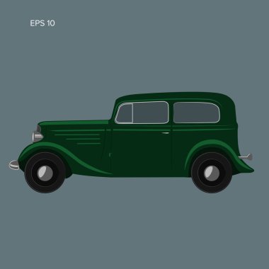 Eski model savaş öncesi araba vektör çizimi. Özel araba.