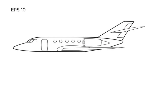 Prywatny odrzutowiec wektor ikona. Jet biznes ilustracja Płaska konstrukcja. — Wektor stockowy