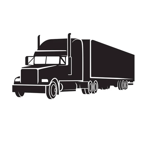 Ícone de ilustração clássico americano caminhão vetor. Camião de carga retro . —  Vetores de Stock