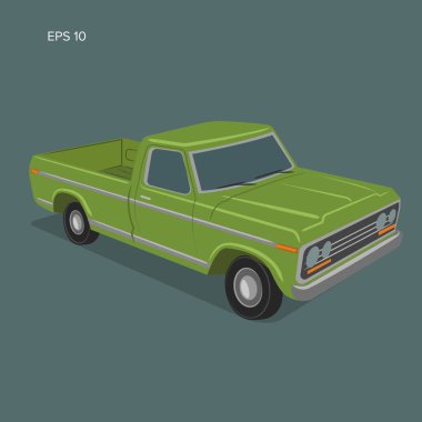 Eski retro kamyonet vektör çizim.