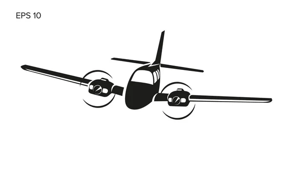 Ilustracja wektorowa mały samolot. Silnik napędzany samolotów. Samoloty firmy. — Wektor stockowy