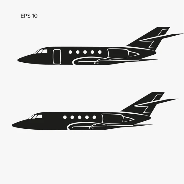 Prywatny odrzutowiec wektor ikona. Jet biznes ilustracja Płaska konstrukcja. — Wektor stockowy